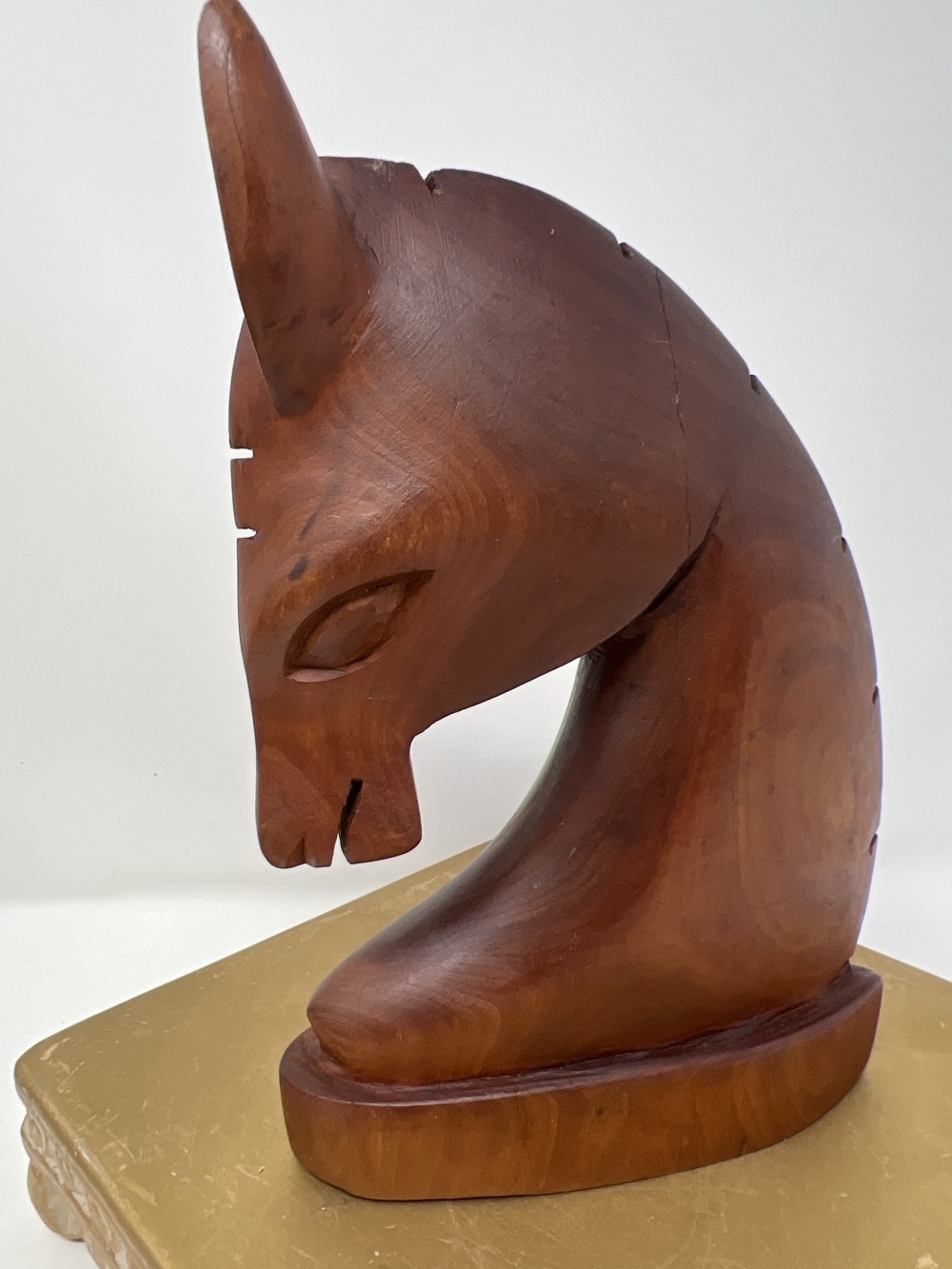 Vtg Hand Carved Horse Head AS IS