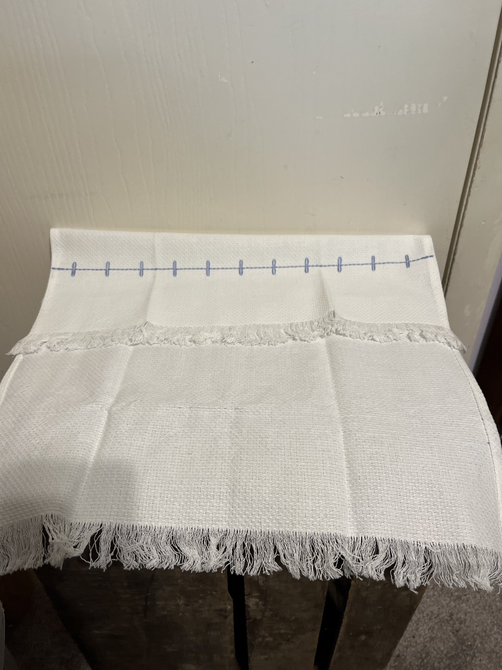 Embroidered Tea Towel - blue