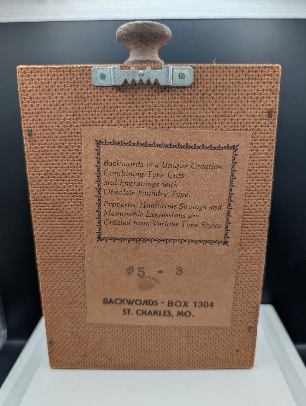 Backwords handmade golf-theme typecut shelf