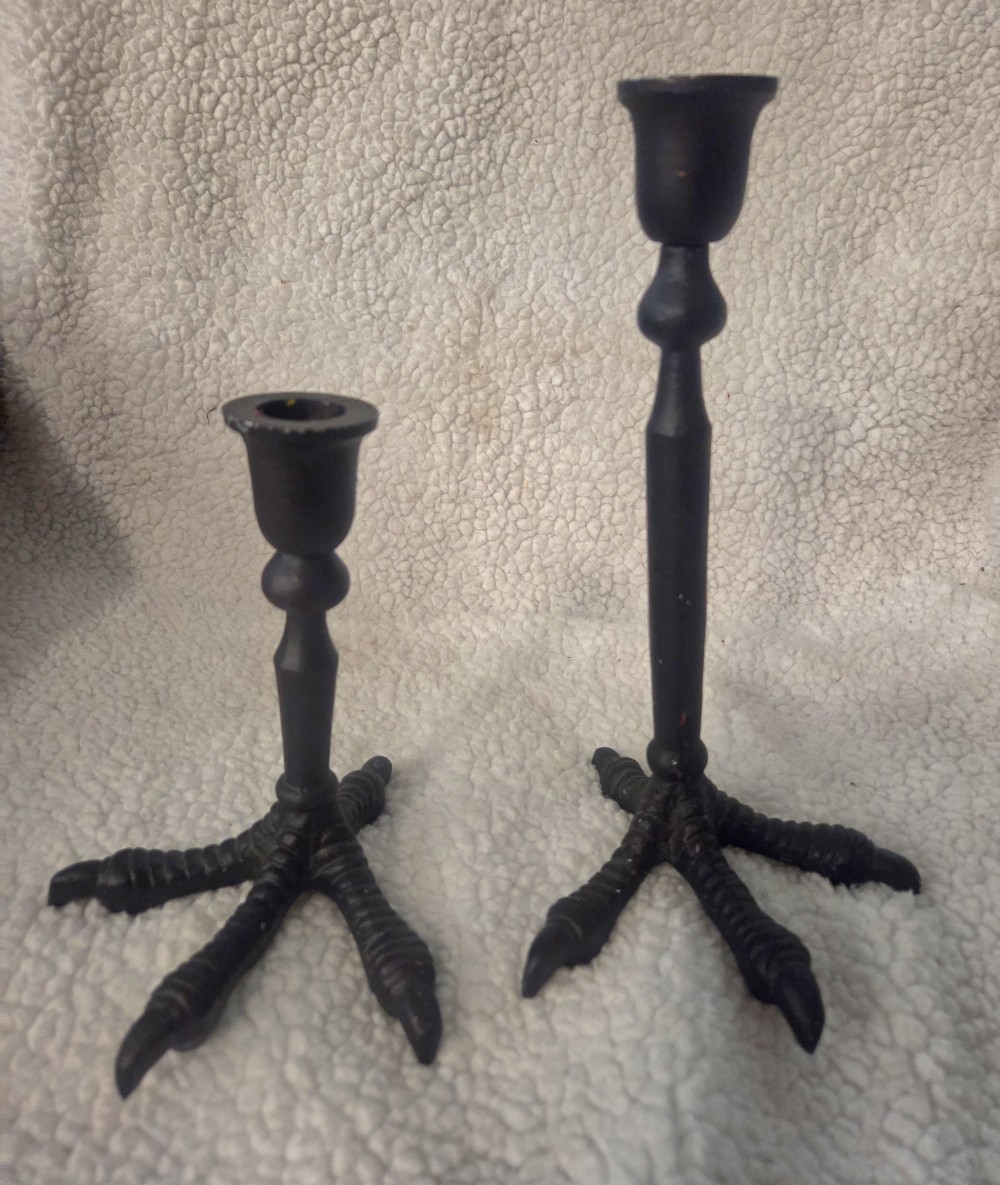 VTG Pair of Claw Feet Candle Holders