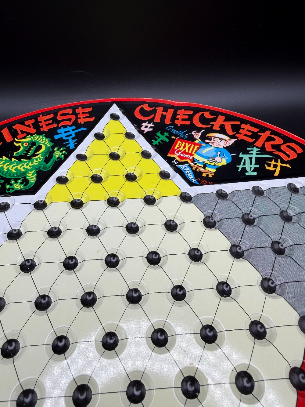 Pixie Chinese Checkers Game Metal Board Steven Mfg. Vintage