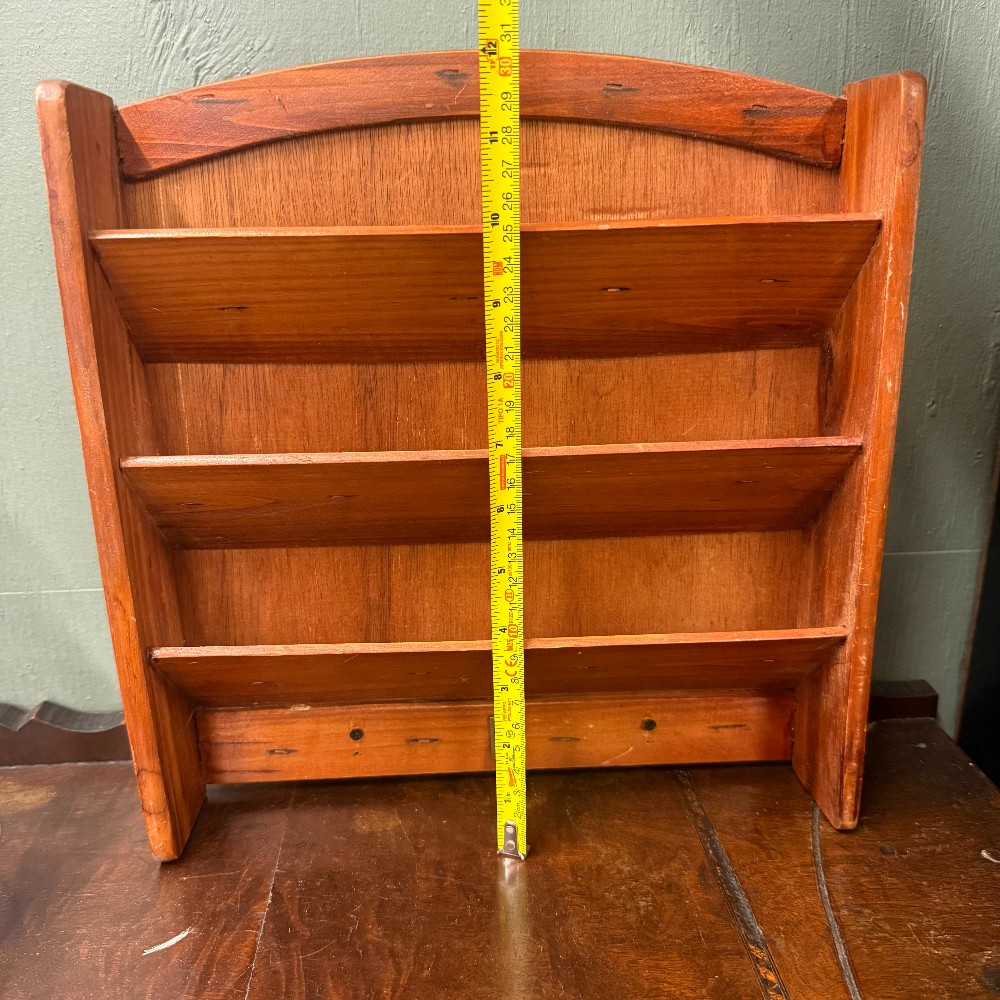 Pine Three Tier Wall Shelf with Hook