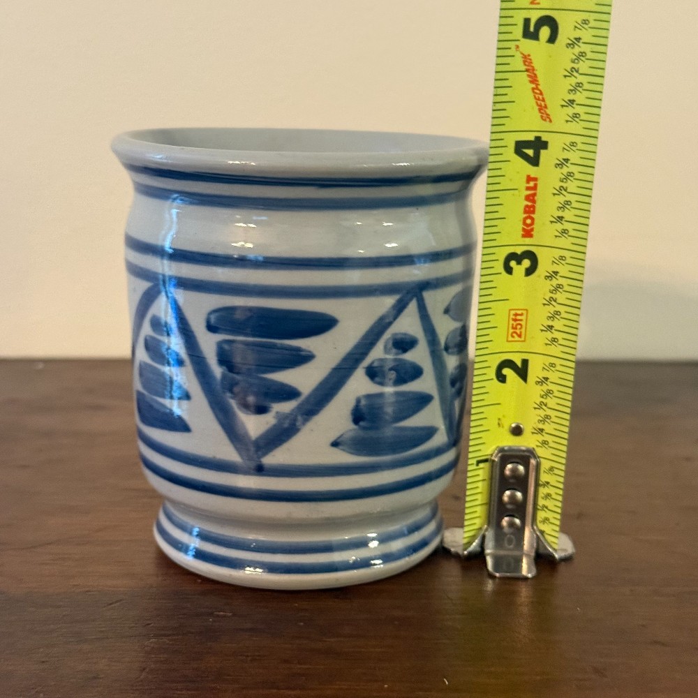 Jamestown Pottery Salt Glaze Stoneware Crock, Blue and Gray, 4