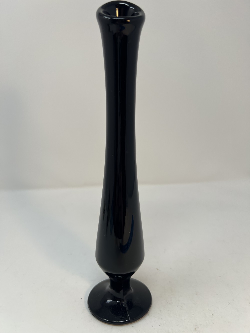 Vintage Viking Black Swung Art Glass Bud Vase