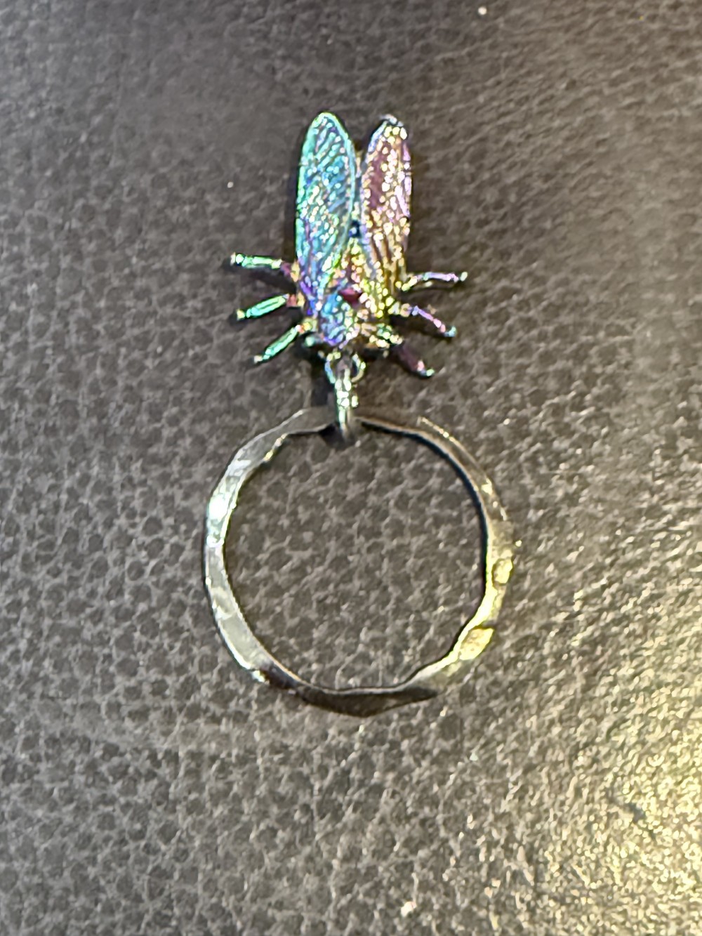 Eyeglass or ID Badge Holder Pin - House Fly Iridescent