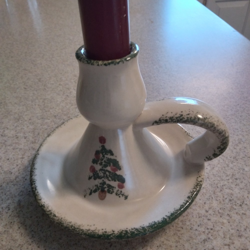 Ceramic Christmas Tree Spongewear Candle Holder