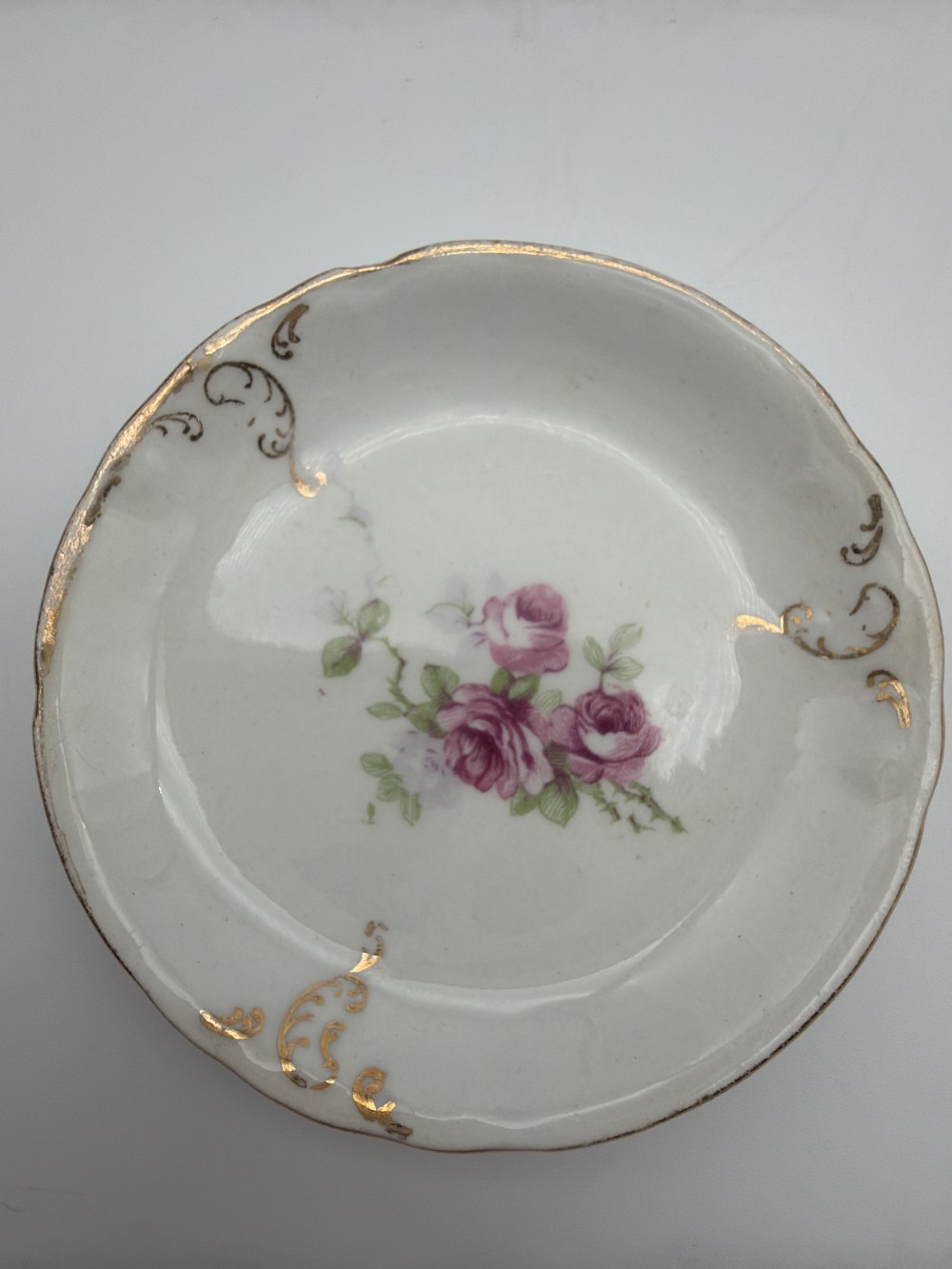 Vintage Pink Rose Butter Pat #9