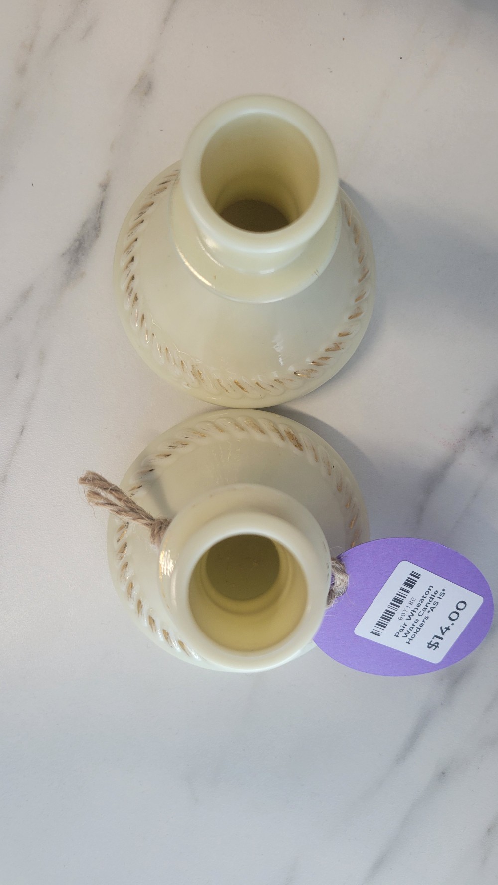 Pair Wheaton Ware Candle Holders *AS IS*