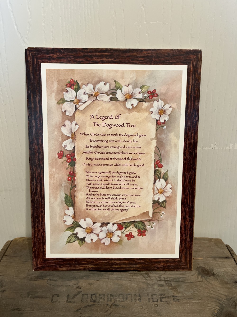 Vtg Legend of the Dogwood plaque