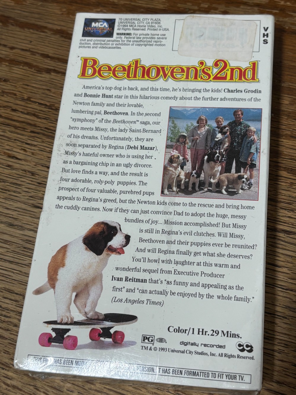Beethovens 2nd VHS Movie New Sealed Charles Grodin Bonnie Hunt 1993