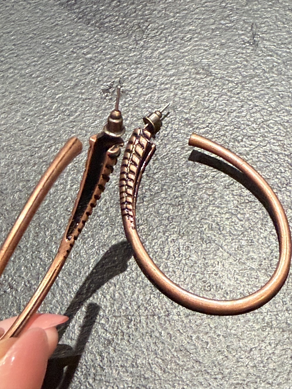 Earrings - Copper Oval Loops