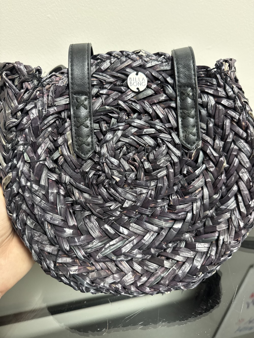 Billabong Black / Purple Woven Straw Purse