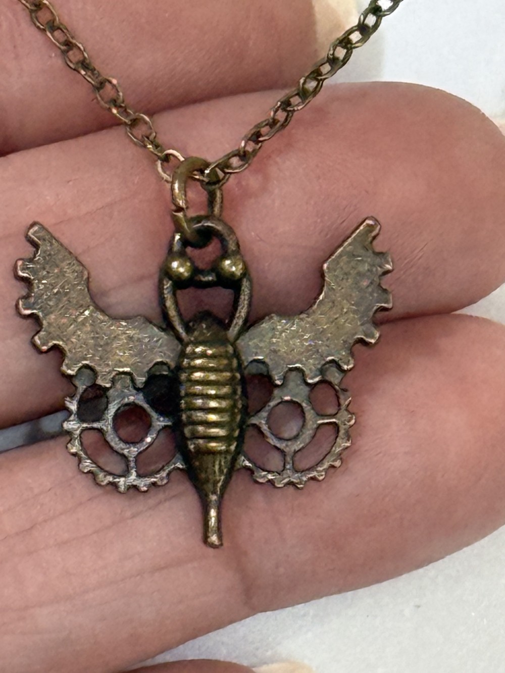 Pendant Necklace - Steampunk Insect in Bronze, Fly