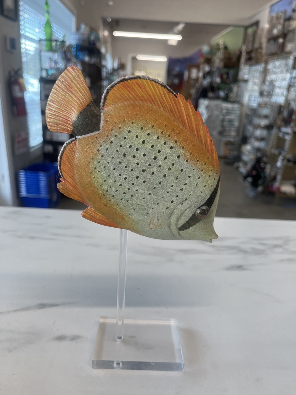 Resin sculpture of tropical fish