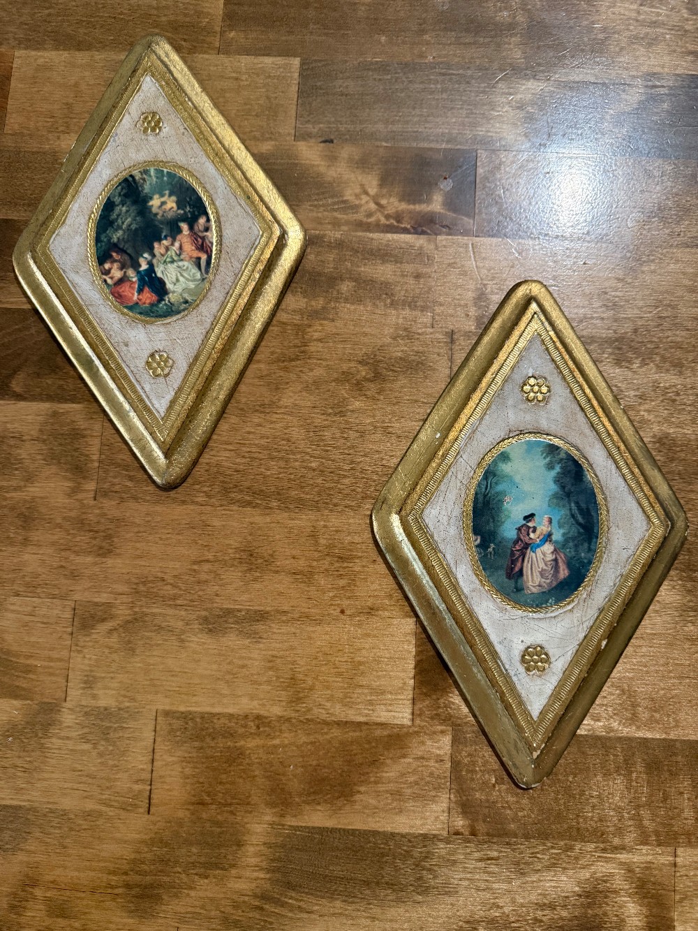 Italian Florentine Wall Plaques Pair