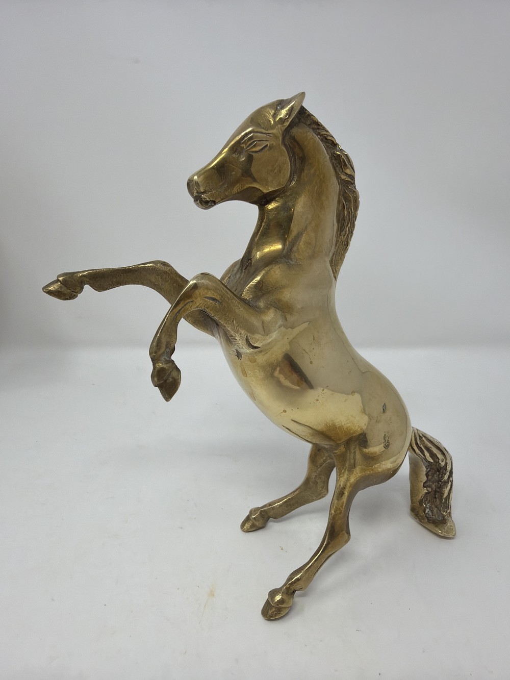 Vtg Brass Rearing Horse