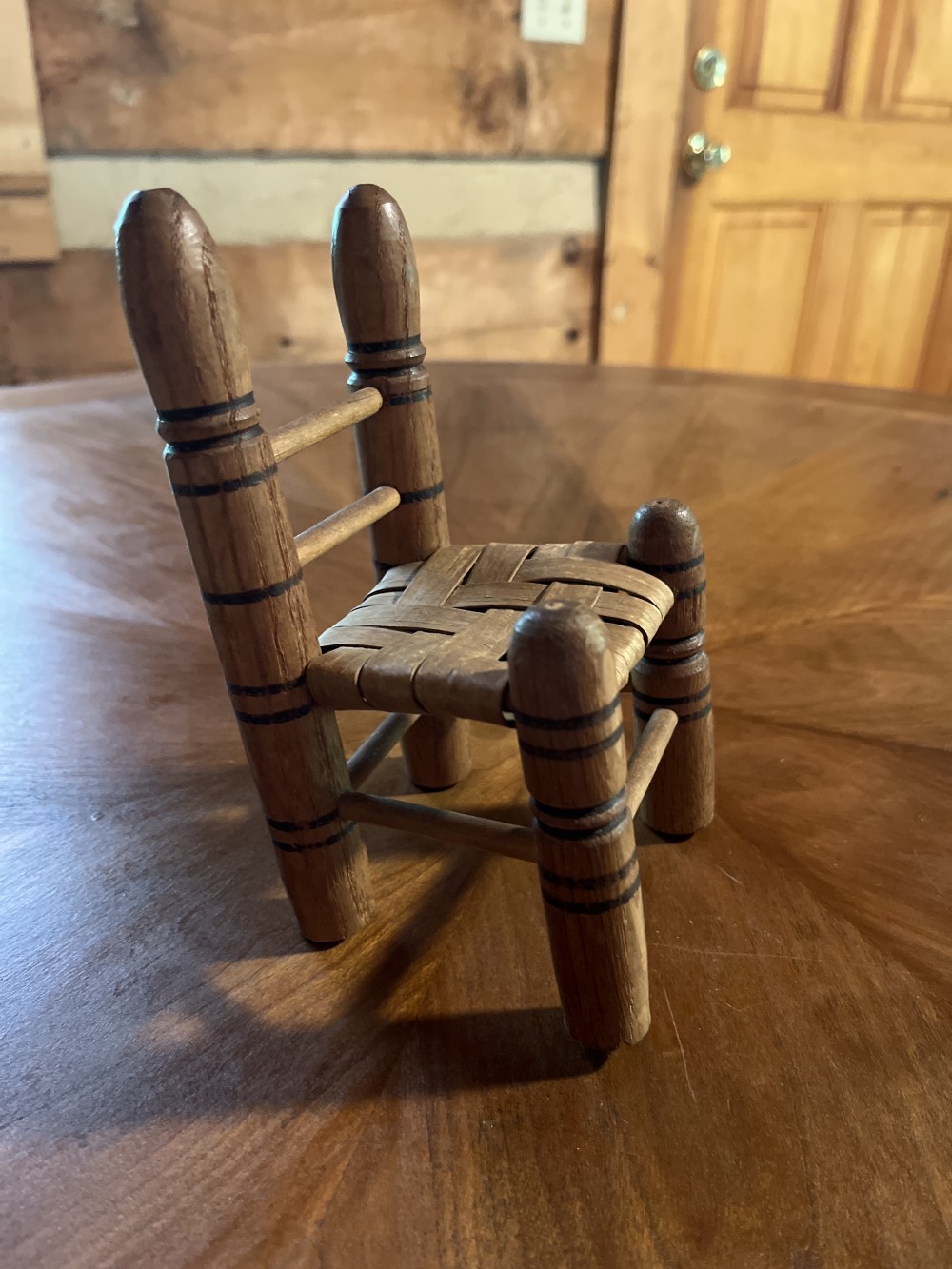 Vtg Wood Doll Chair 6.5”