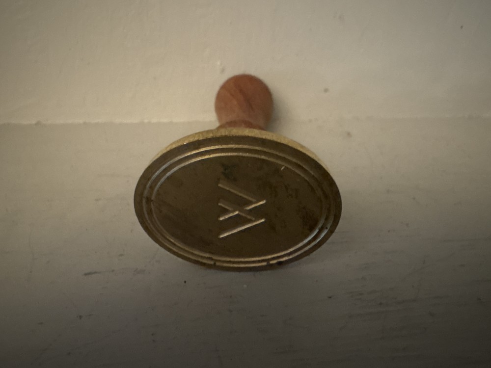 Letter W Stamper Stamp with Wood Handle Metal W