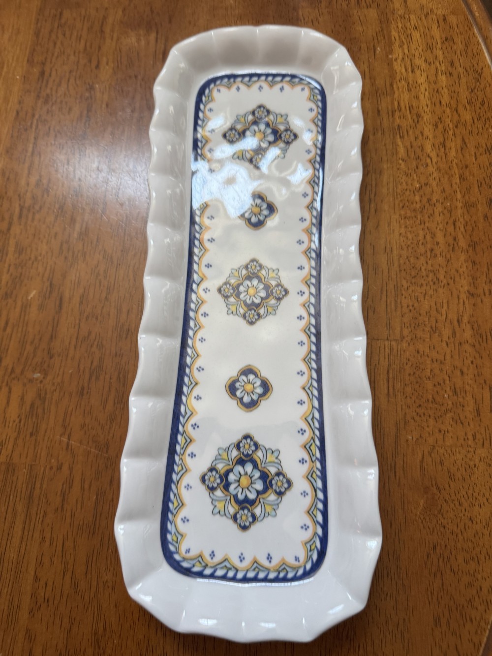 Serving Tray le cadeaux heavy melamine, blue yellow