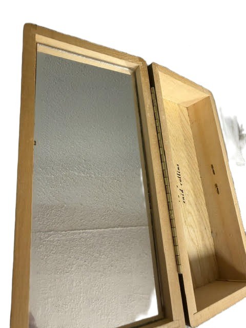1967 Enid Collins Wood Purse with Mirror No Handle