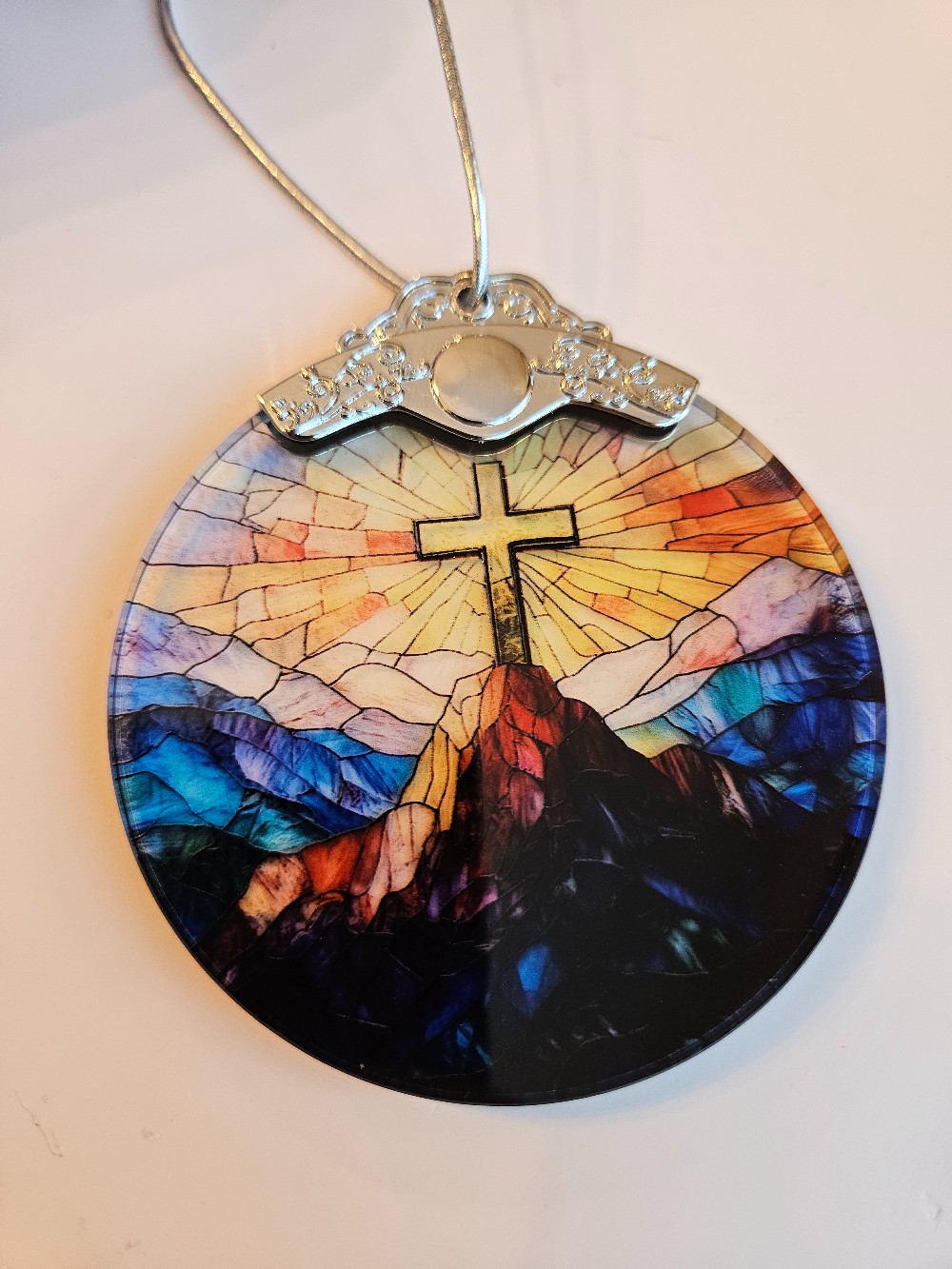 Christian Cross Stained Glass Suncatcher