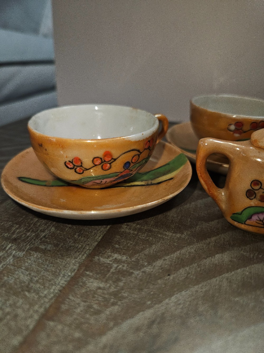 vintage miniature Japanese Lusterware tea set