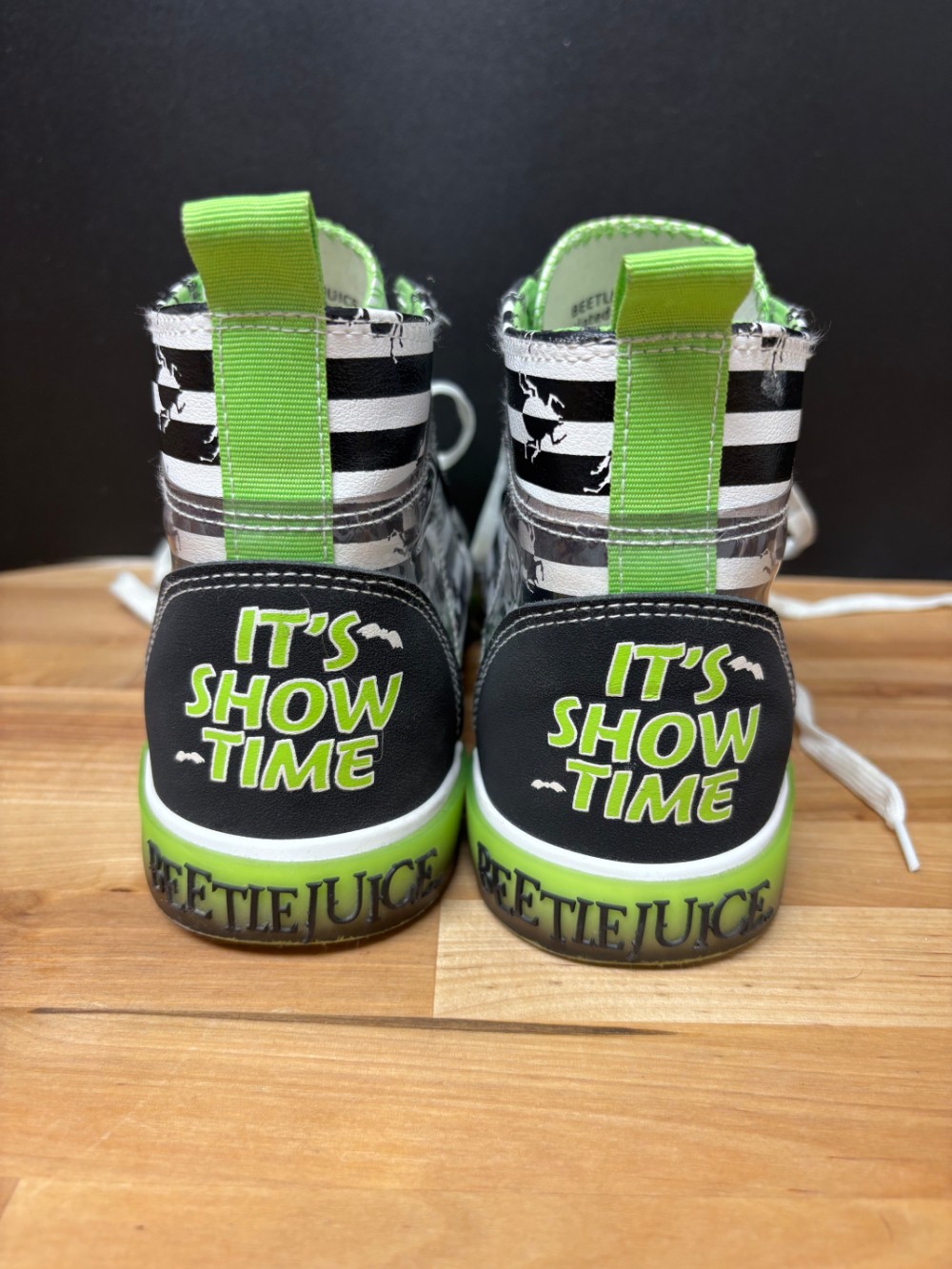 Beetlejuice Ground Up High Top Sneakers Black Green Its Showtime Size 9.5