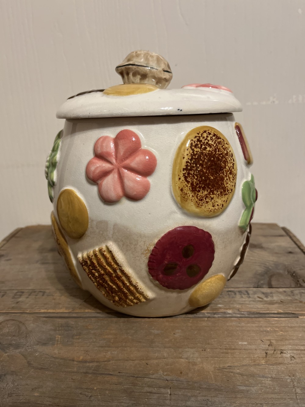 1950s Napco Cookies All Over jar - As Is