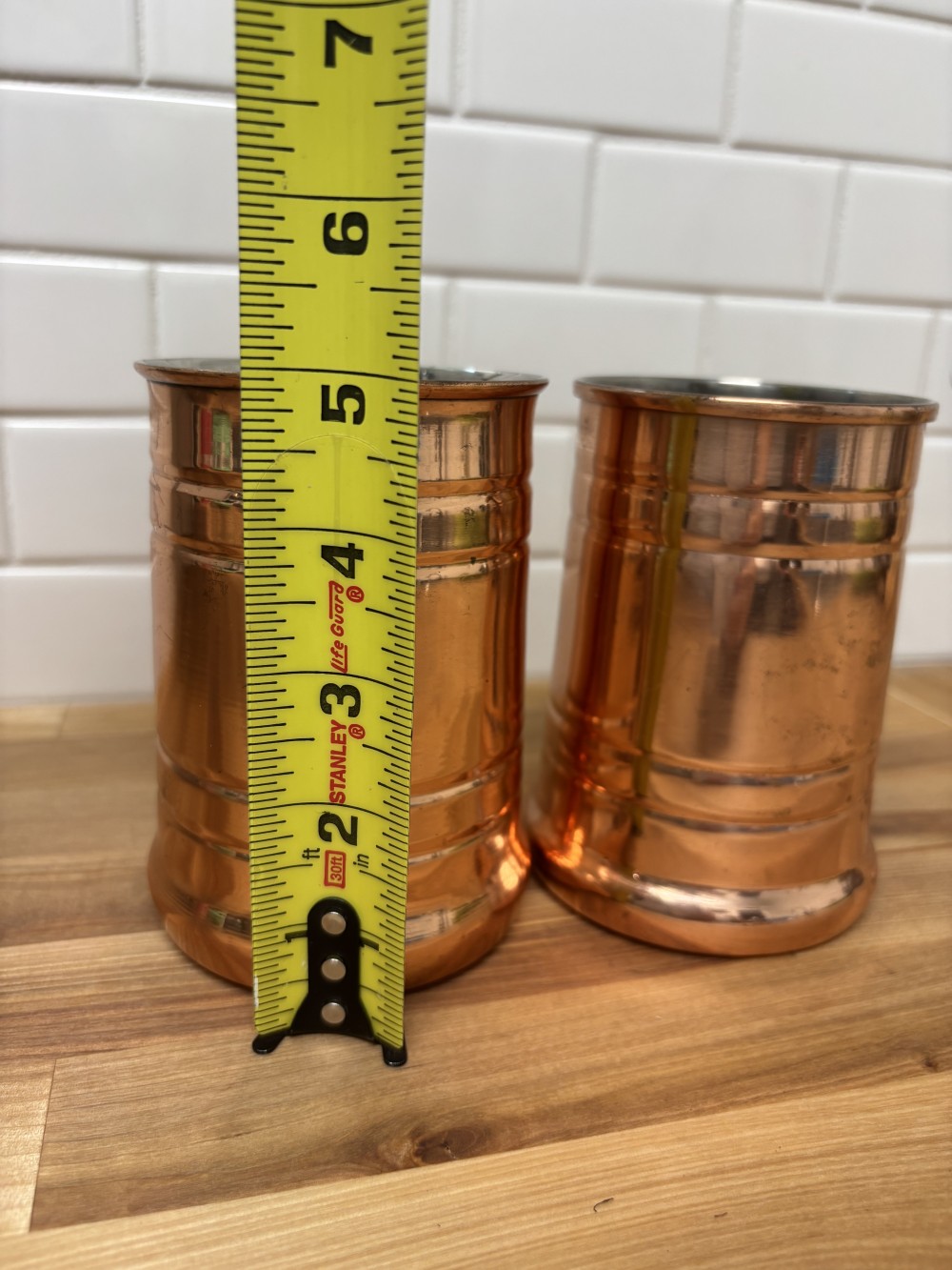 Copper Beer Mugs Set of 2 – Vintage Stainless Steel Lined Tankards 5.5” Moscow Mule Cups