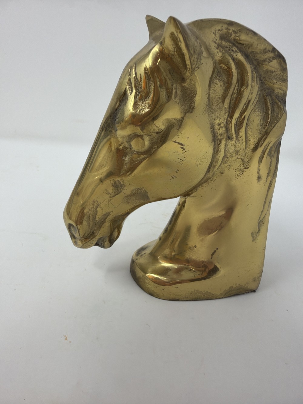 Brass Horse Head Book End