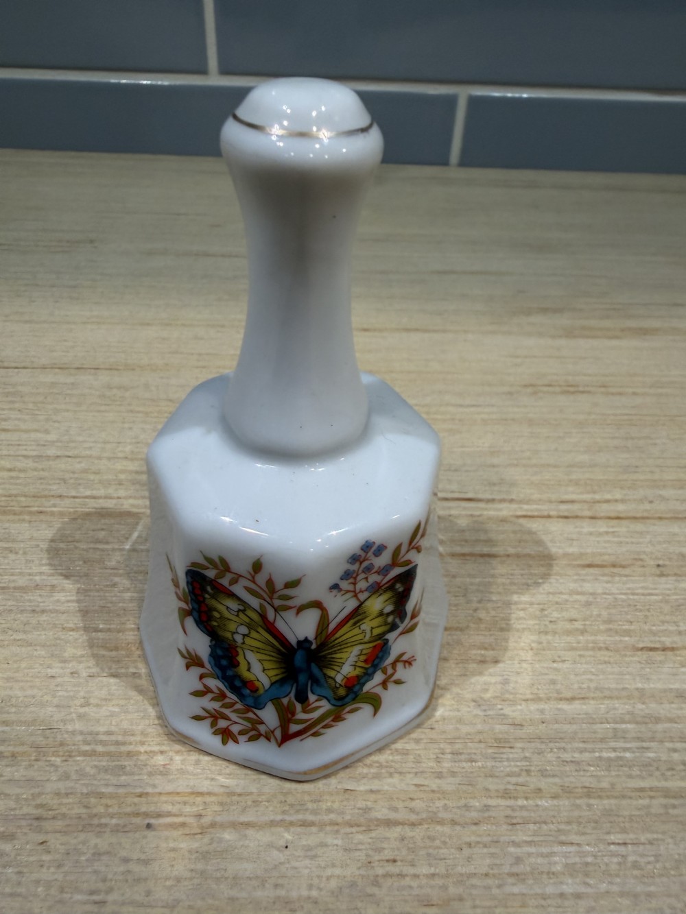Vintage Porcelain Butterfly Bell