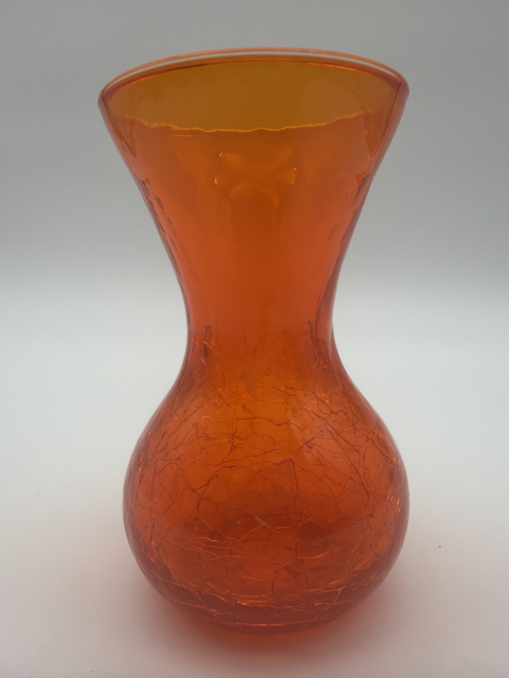 Cadmium-Reactive Crackle Glass Vase AS IS
