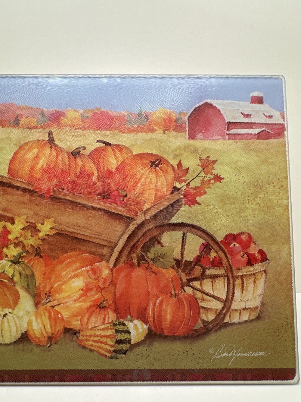 GLASS CUTTING BOARD, AUTUMN SCENE
