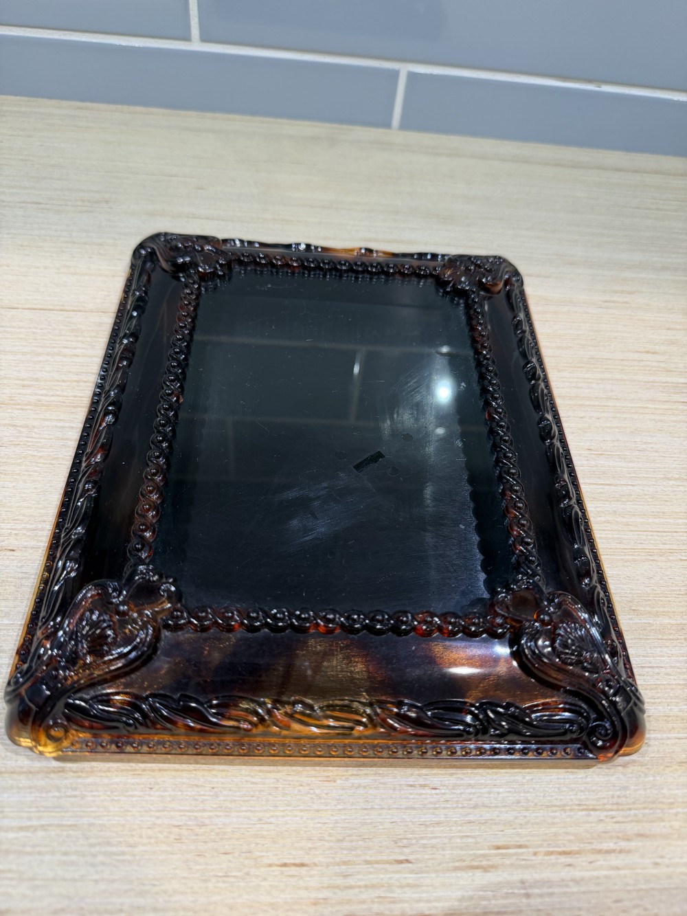 Vintage Amber colored Picture Frame