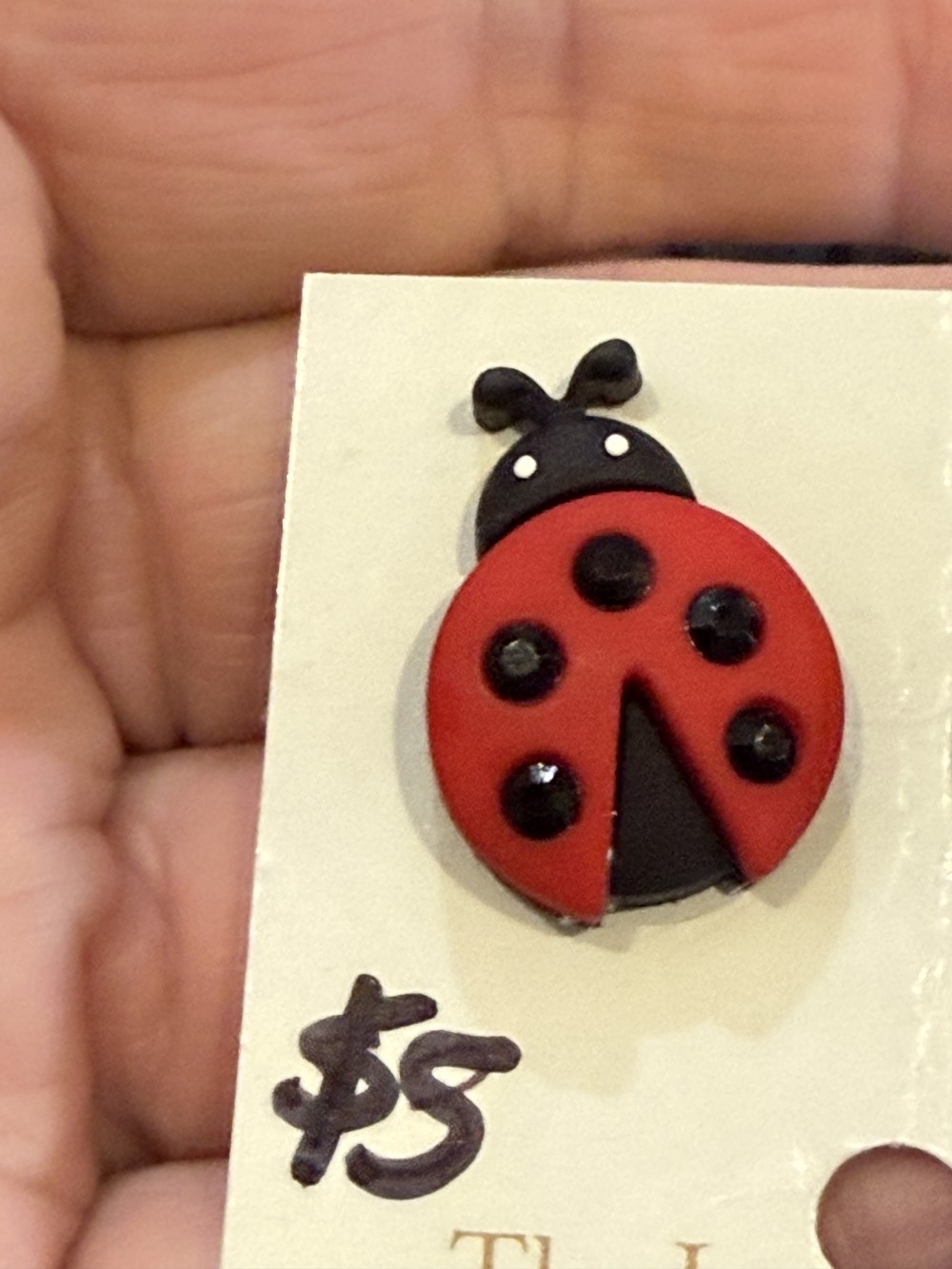 Stud Earrings  - Lady Bug Jeweled, Insect