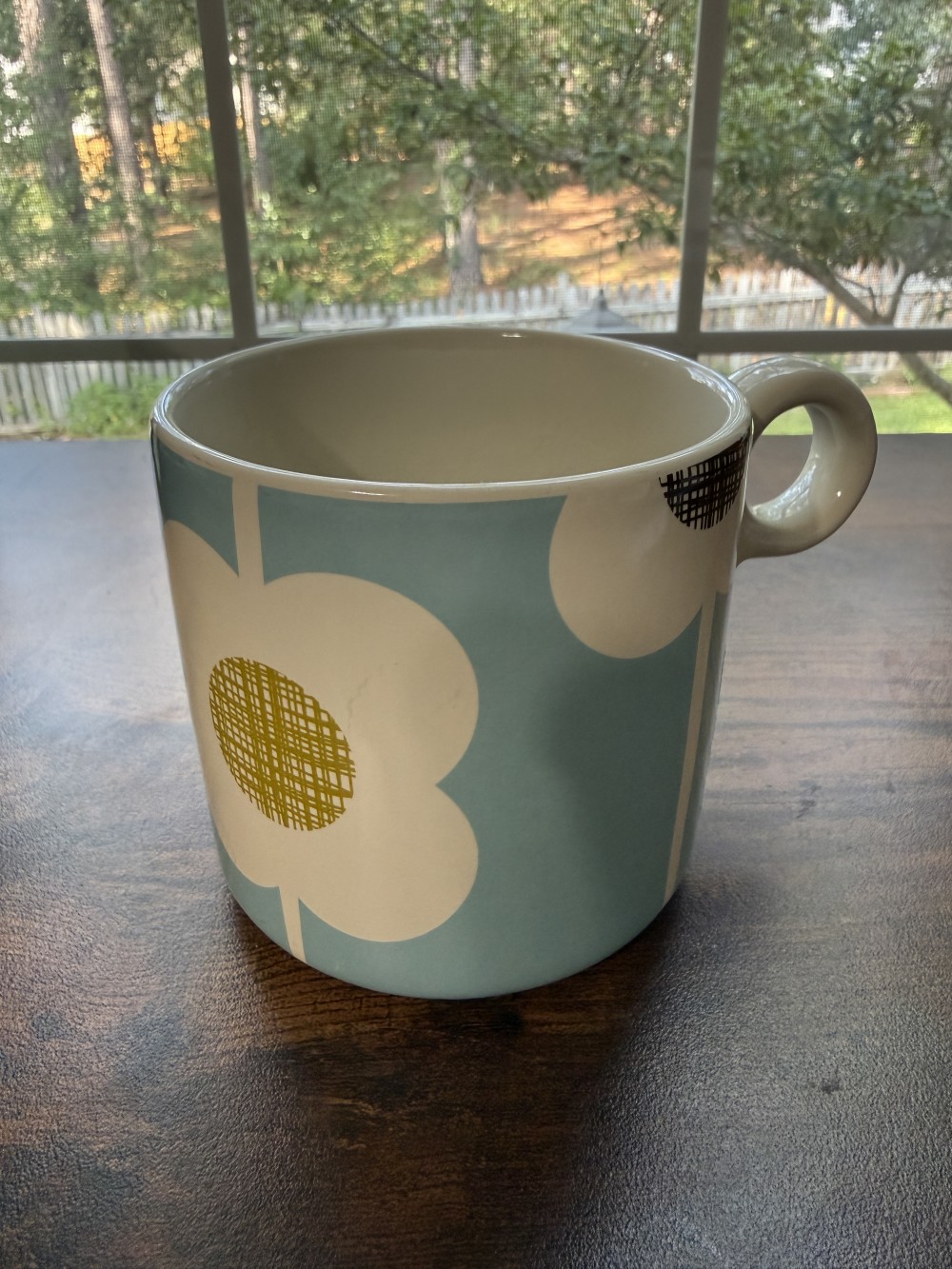 Orla Kiely mug blue