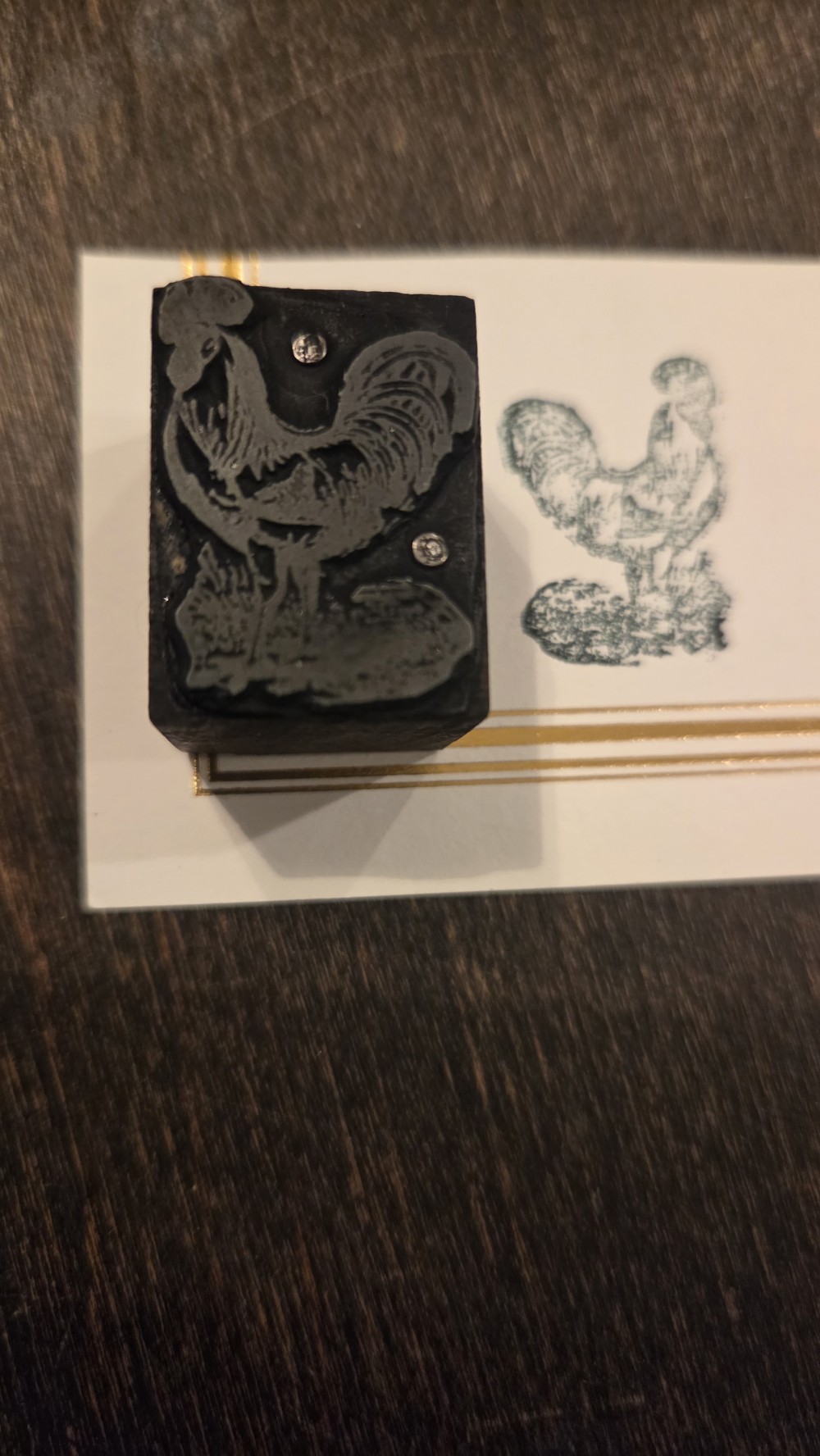 DO-1816 vtg printing block Rooster