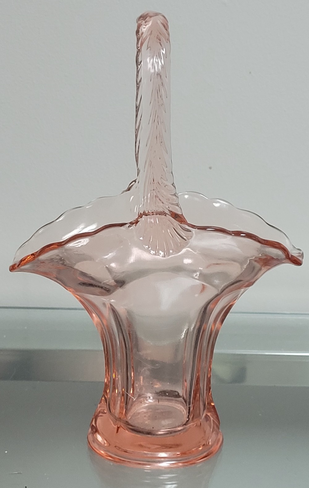Westmoreland pink glass basket
