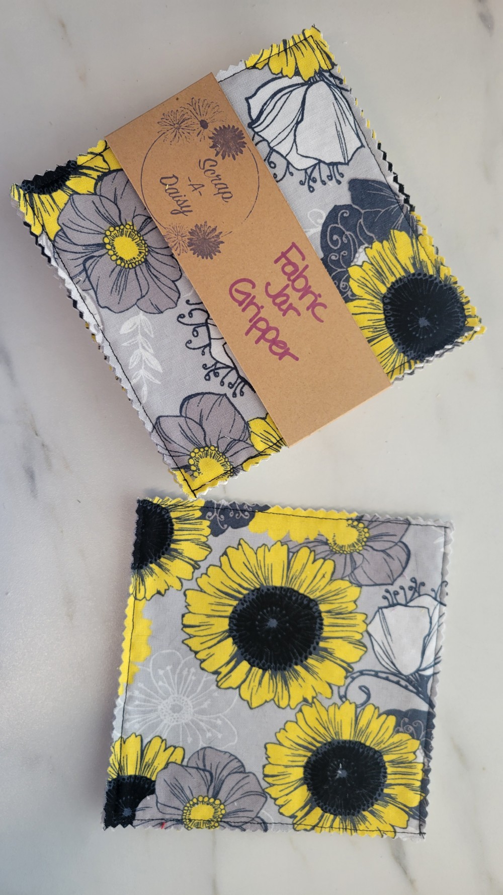 Sunflower Fabric Jar Gripper