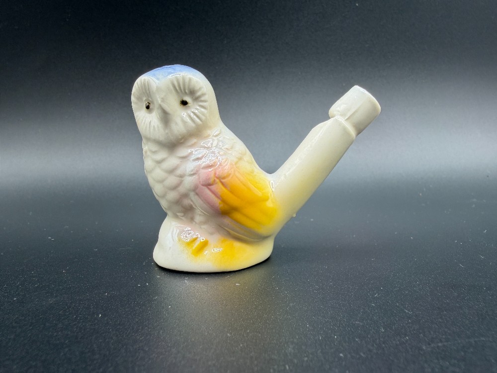 Ceramic Owl Bird Shaped Water Whistle