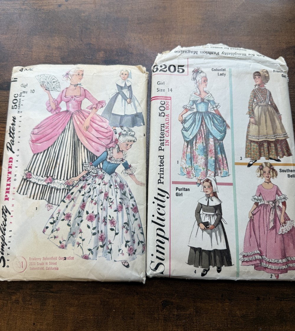 Lot of 3 vintage girls patterns