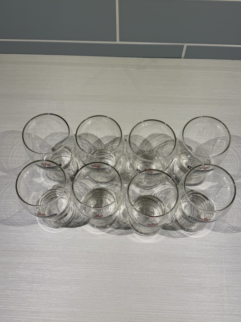 Set of 8 Vintage Heineken 0.25L Beer Glasses