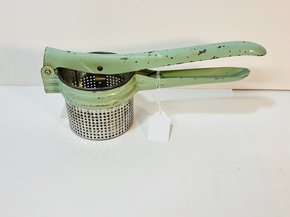 Vintage Green Potato Ricer Food Press