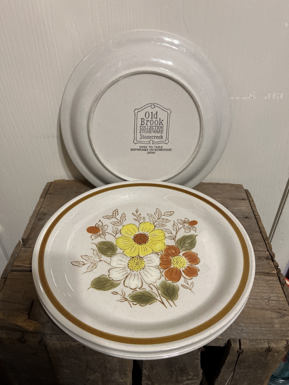 1970s Retro Stoneware dinner plate
