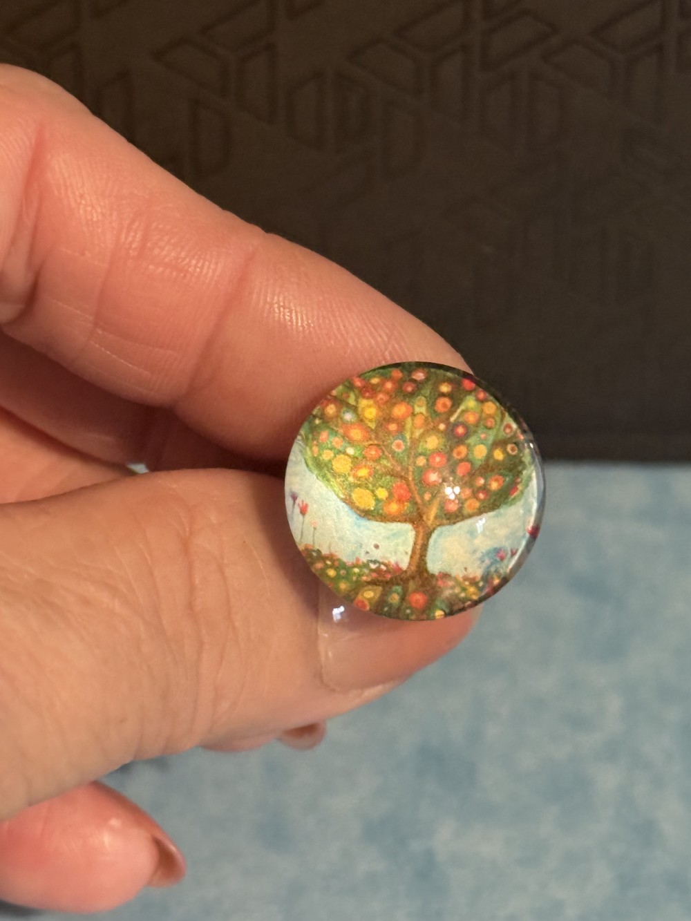 Adjustable Ring - Tree of Life Green Autumn