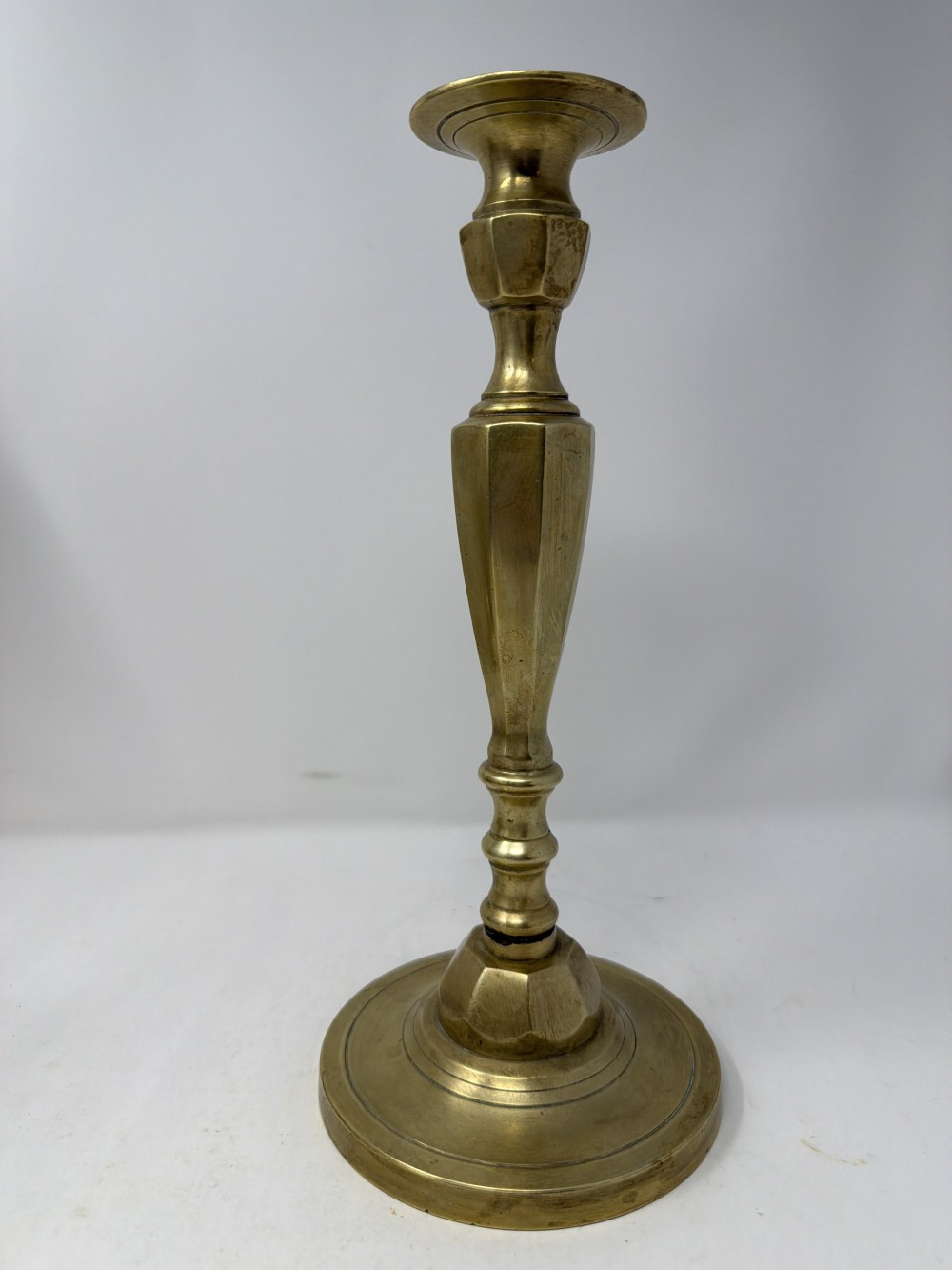 Vtg Heavy Brass Candlestick Holder