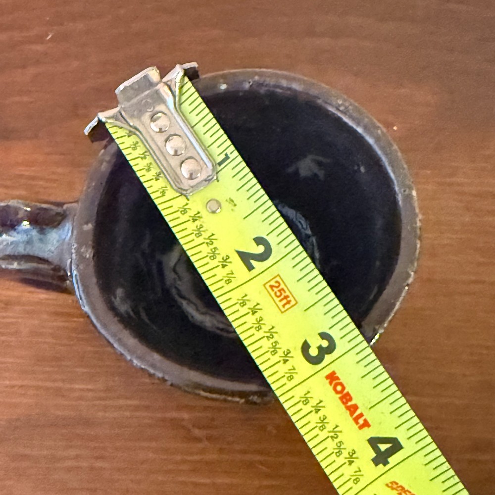 Studio Pottery Mug, Cobalt and Copper Glaze, Signed