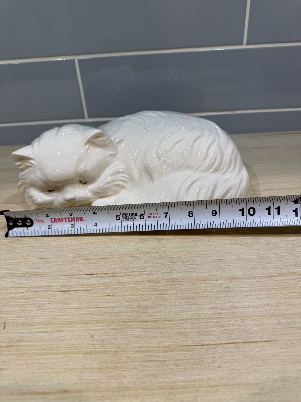 Vintage Sleeping Ceramic Cat