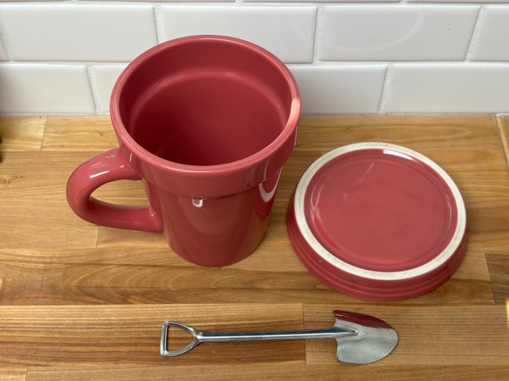 Mug Flower Pot Ceramic Gift Set Divinity Boutique God's Love Grows Here Shovel Spoon
