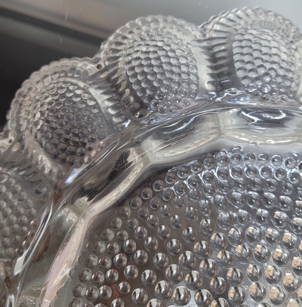 VTG India Glass Hobmail egg plate
